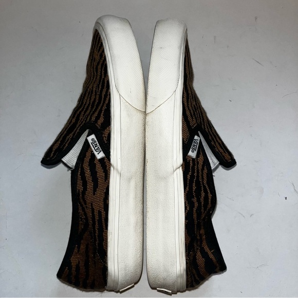 Van's Tiger Animal Stripes Woven Slip-On Shoes Brown and Black Women's Size 8 - Picture 6 of 10